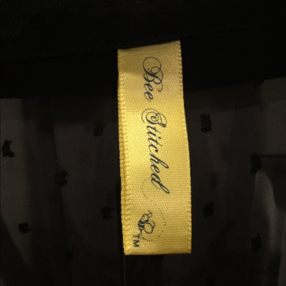 Shear black button down blouse - Picture 4 of 5